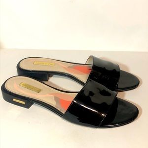 Louise art Cie patent leather slides size 8 1/2